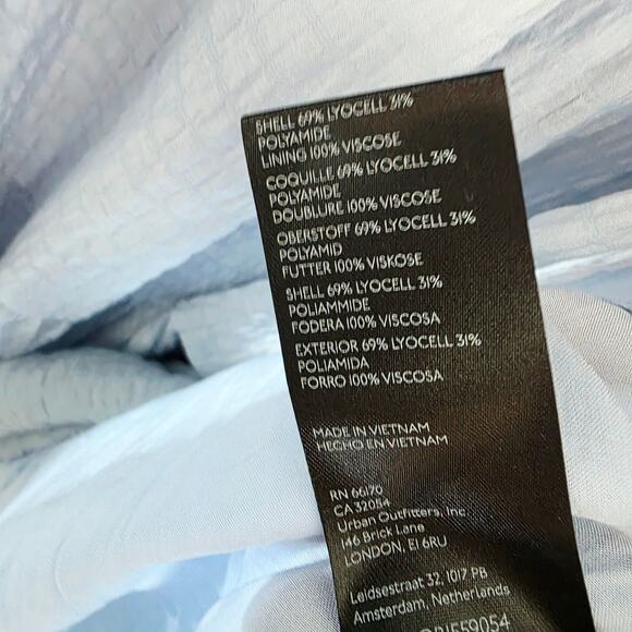 Anthropologie Light Blue Tiered Puff-Sleeve Lightweight Maxi Dress Size Medium - Picture 7 of 10